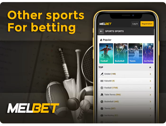 Sports for betting in MelBet mobile app - Football, Basketball, Tennis and more