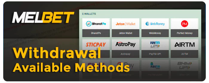 Payment systems to withdraw money to MelBet - about limits and systems
