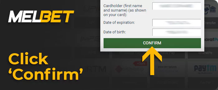 Confirm your withdrawal from Melbet