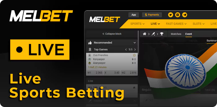 Live sports betting for Indian players at Melbet