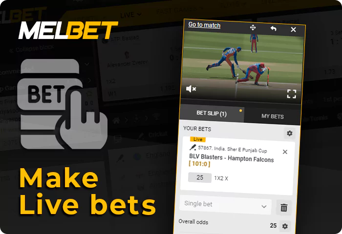 Instructions for live betting at Melbet