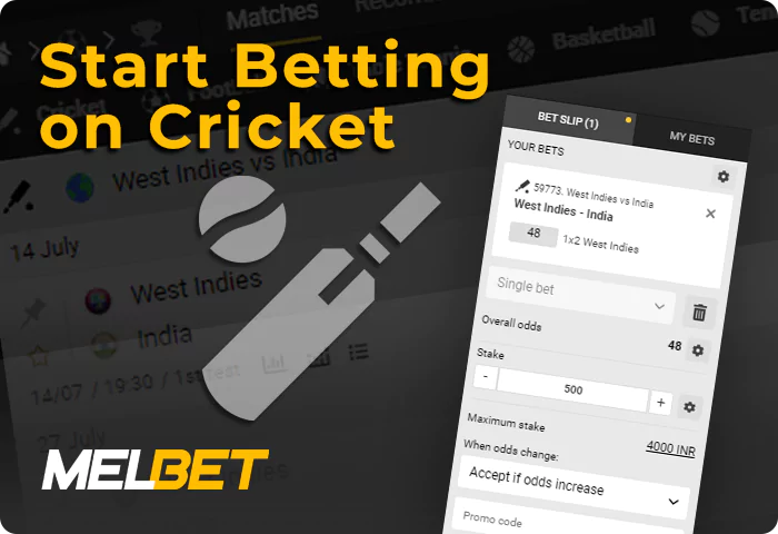 Cricket Betting Start Guide at Melbet