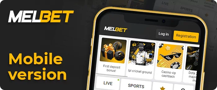 साइट का मोबाइल संस्करण या @Melbet ऐप खोलें
