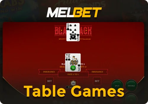 Play table games at Melbet