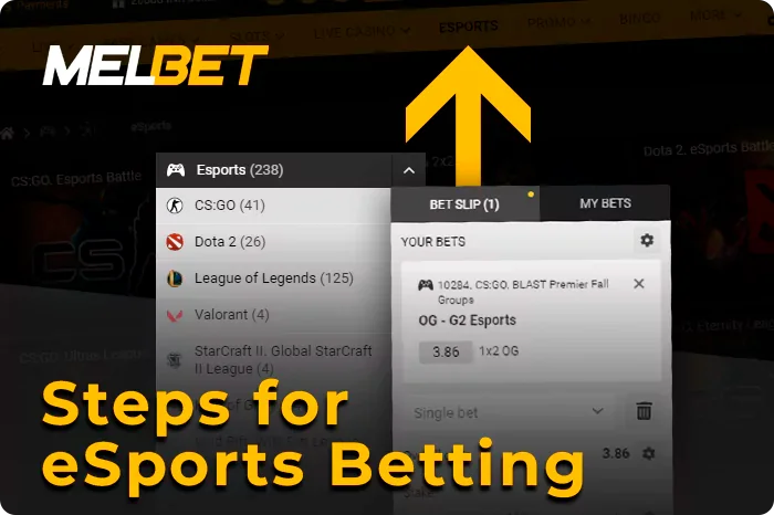 How to start betting on eSports at Melbet