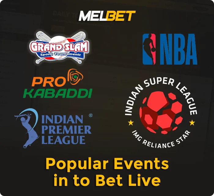 Tournaments for live betting at Melbet