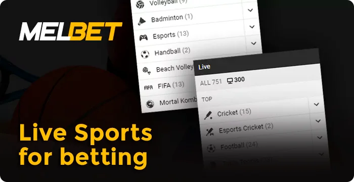 Live sports for betting at Melbet