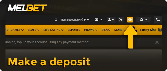 Deposit to MelBet account
