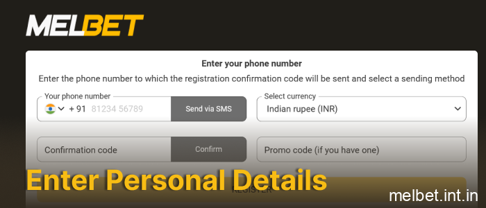 Fill in the blanks with your personal information, step 3