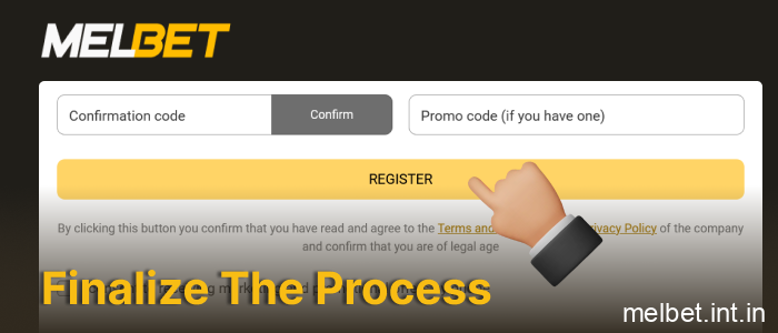 Click the yellow registration button, step 4