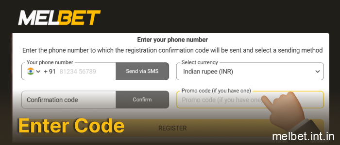 Enter the promo code in the appropriate field, step 4