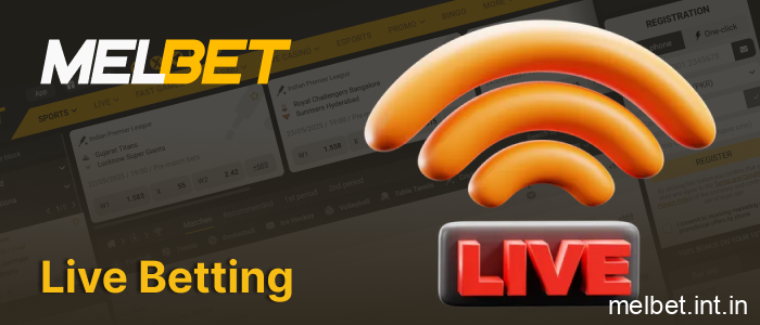 In-play betting experience on Melbet India mobile app