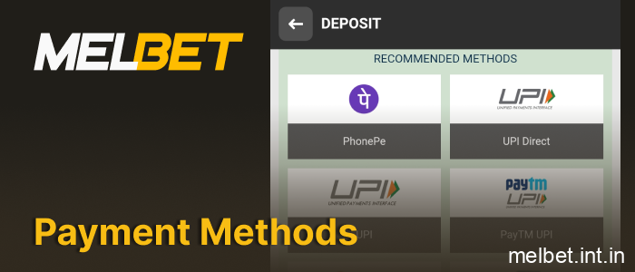 Mobile payment methods on Melbet India supporting INR transactions