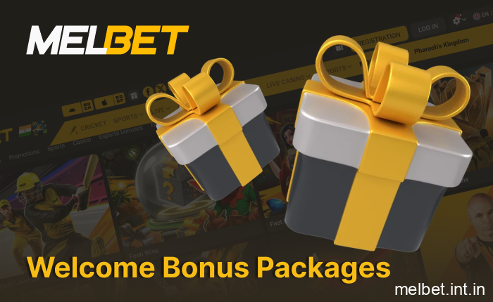 MelBet India welcome bonus packages for sports betting and casino players