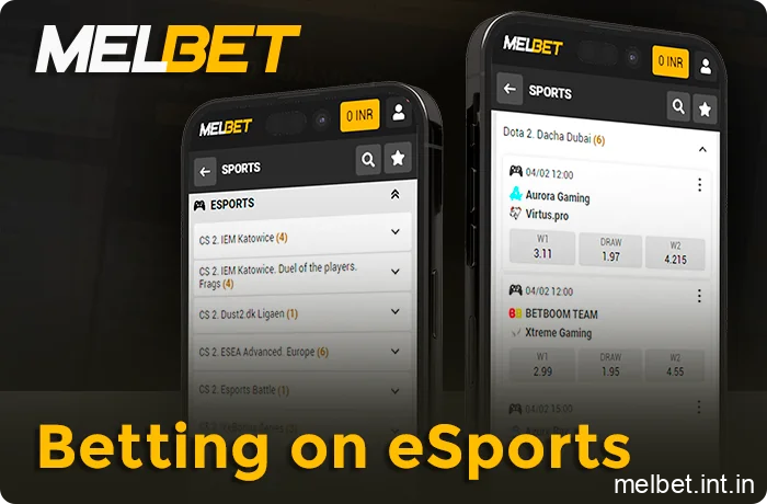 Melbet esports betting platform in India with live odds and mobile app interface