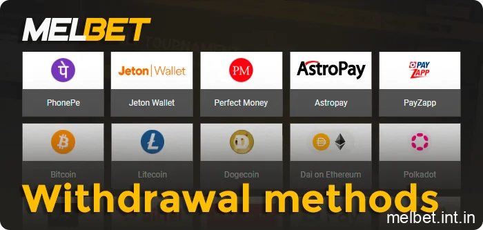 Withdrawal options on Melbet India with local payment systems and e-wallets