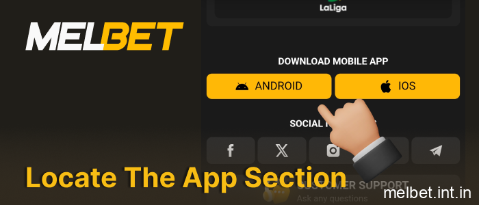 Find the apps section at the bottom of the page, step 2