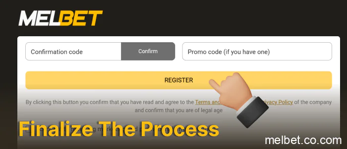 Click the yellow registration button, step 4