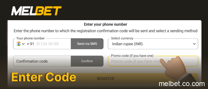 Enter the promo code in the appropriate field, step 4