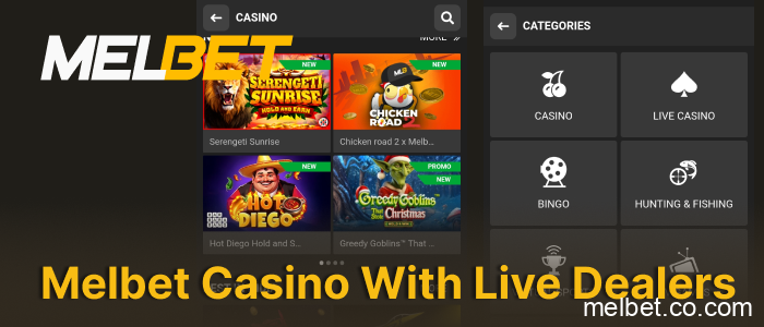 Melbet India live casino with real dealers