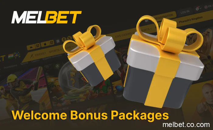 MelBet India welcome bonus packages for sports betting and casino players