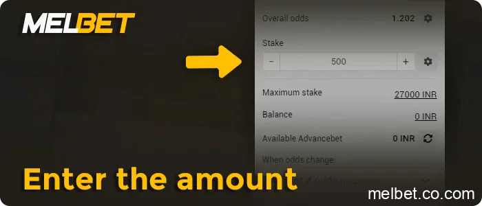 Enter the amount in the corresponding field, step 11
